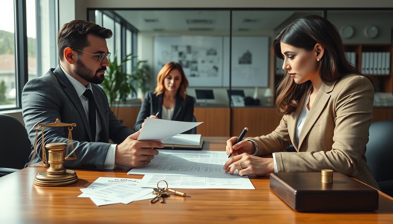 Family reviewing legal documents